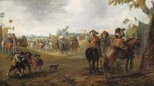 A Military Encampment With Cavalrymen by Palamedes Palamedesz. (Stevaerts, Stevens)