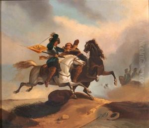 A Cavalry Skirmish by Palamedes Palamedesz. (Stevaerts, Stevens)