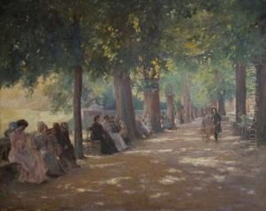 'the Promenade, Caudebec-en-caux by William Mainwaring Palin
