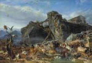 After The Flood: The Exit Of Animals From The Ark by Filippo Palizzi