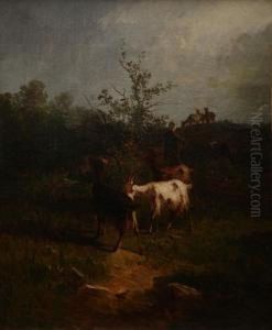 Pastorella Con Capre by Giuseppe Palizzi