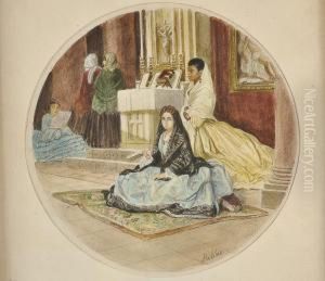 "portena En El Interior Del Templo" by Jean Leon Palliere