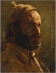 Portrait D'homme by Louis-Vincent-Leon Palliere