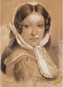 Retrato Denina by Vicente Palmaroli Y Gonzalez