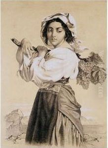 Mujer Romana Con Racimo De Uvas Mujer Romana Con Racimo De Uvas