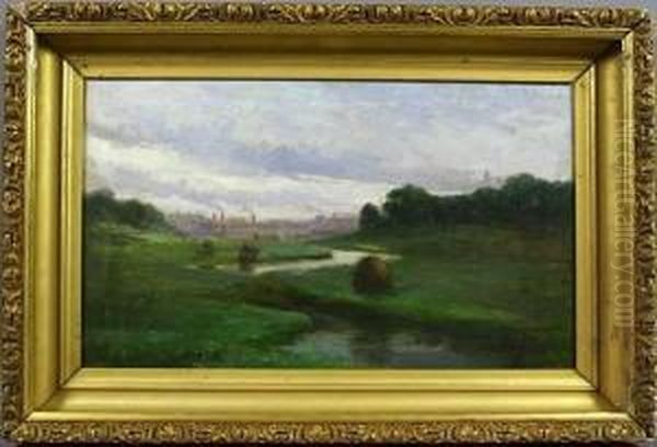 A View Of Marshes With A Town In The Distance - view 1