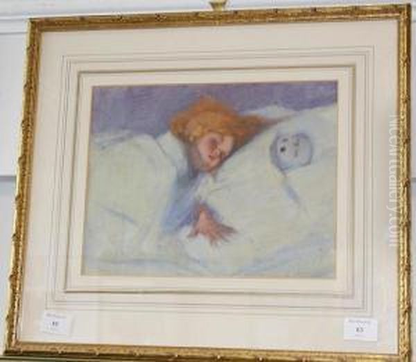 Study Of Young Girl Asleep - view 1