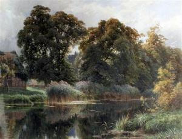River Landscape With Church Viewed Through Trees - view 1