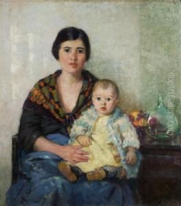 Portuguese Mother And Child by Pauline Lennards Palmer