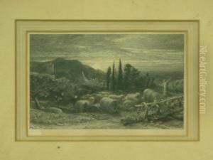 Shepherds In The Moonlight by Samuel Palmer