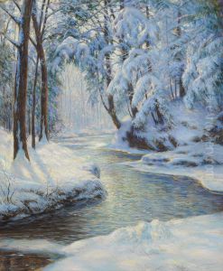 Stream In A Snowy Landscape by Walter Launt Palmer
