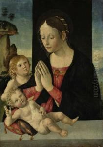 The Madonna And Child With The Infant Saint John The Baptist by Marco Palmezzano