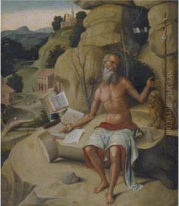 Saint Jerome, Seated On A Rock Before An Extensive Landscape