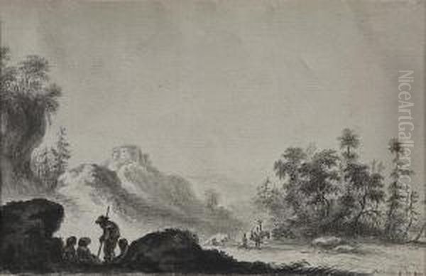 Peasants In A Mountainous Landscape - view 1