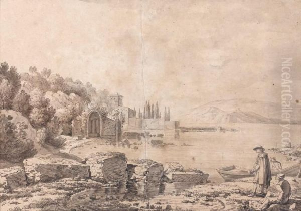 Riviere Devant Des Ruines - view 1