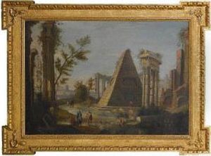 A Shepherd, An Oriental And Other Figures Before A Capriccio