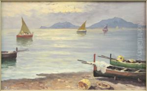 Sailboats At Sunrise by Alphonse Palumbo