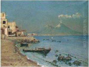Veduta Del Vesuvio Da Mergellina, Napoli
