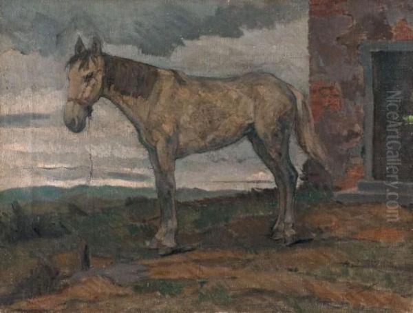 Cavallo Bianco Nel Paesaggio by Ruggero Panerai