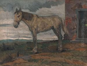Cavallo Bianco Nel Paesaggio by Ruggero Panerai