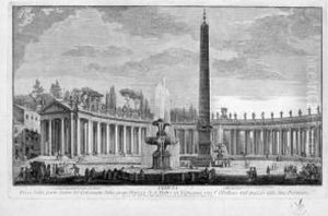 Colonnato Della Gran Piazza De S. Pietro by Francesco Panini