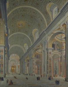 The Interior Of Saint Peter's, Rome by Giovanni Niccolo Servandoni