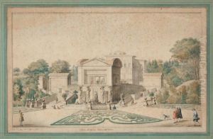 Vue Des Jardins Pontificaux Du Vatican by Giovanni Niccolo Servandoni