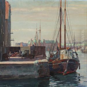 Scenery From The Port Of Copenhagen by Robert Panitzsch
