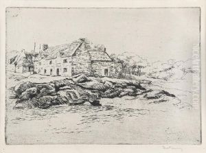 Domy Na Skalach - Widok Wybrzeza by Jozef Pankiewicz