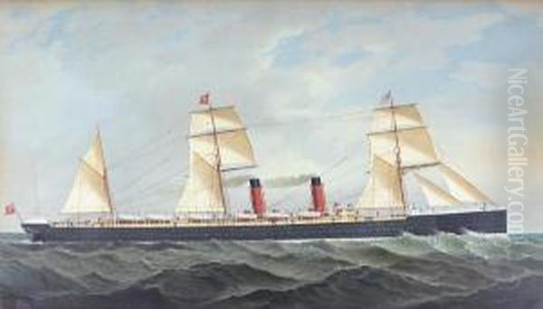 The R.m.s. Servia At Sea - view 1