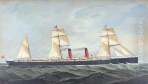 The R.m.s. Servia At Sea by Fred Pansing