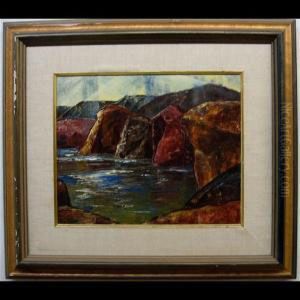 Sunlit Rocky Shoreline by Lawrence Arthur C. Panton