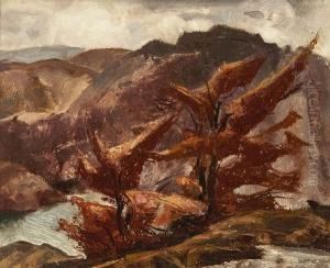 Trees In A Rocky Landscape by Lawrence Arthur C. Panton
