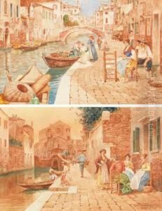 Scorcio Di Vita Veneziana by Antonio Paoletti