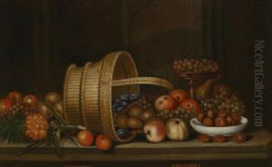 A Pair Of Still Lifes With Fruit Andbaskets by Paolo Paoletti