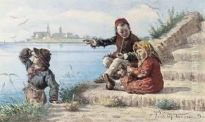 Children On A Venetian Shore, The Island Of San Giorgiobeyond by Sylvius D. Paoletti