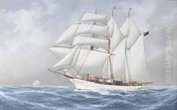 The Auxiliary Topsail Schooner Yacht Sunbeam R.t.y.c. At Sea - view 1