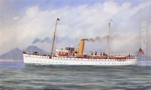 Steam Yacht Thalassa N.y.y.c, Off Naples And In A Storm