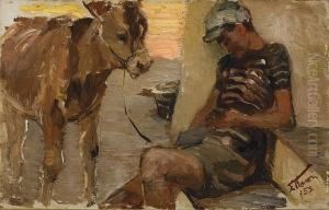 Boy With Donkey by Stavros Papapanagiotou