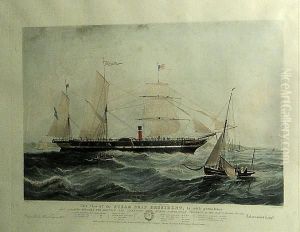 This View Of The Steam Ship President by Henry Papprill