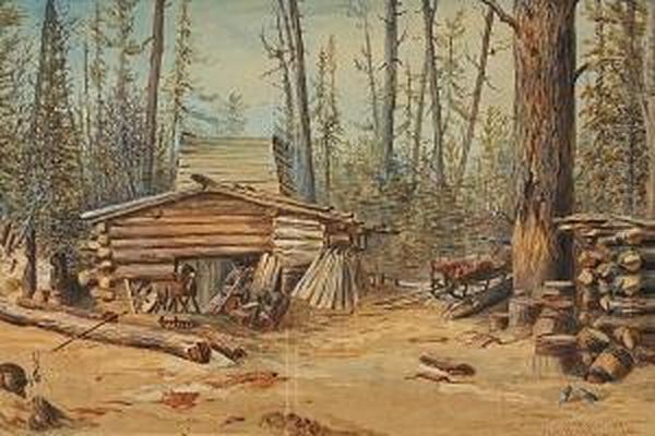 Building The Log House - view 1