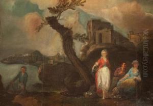 Paisaje Con Pescadores Y Edificaciones by Luis Paret Y Alczar
