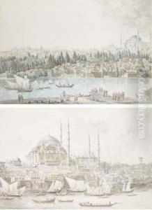 A View Of The The Topkapi Palace And Hagia Sofia by Andre-Gaspard Parfait