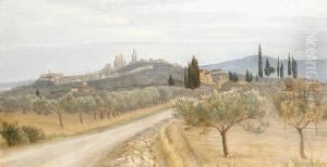 View Of San Gimignano by Napoleone Parisani