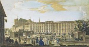 Vue Perspective De L'hotel De Mr Le Premier President De La Cour Des Aides De Montauban, Prise De La Rue D'elix