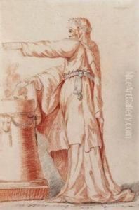 Romischer Priester Beim Brandopfer by Philippe-Louis Parizeau