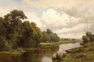 Cattle In A Meadow Beside The Thames