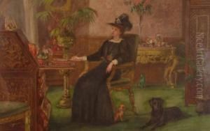 Study Of Woman At Her Bureau by John Parker