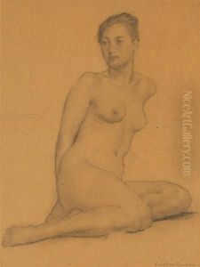 Seated Woman In A Dress by Lawton Silas Parker