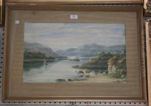 Landscape With Cattle On The Bank Of A River Landscape With Cattle On The Bank Of A River
